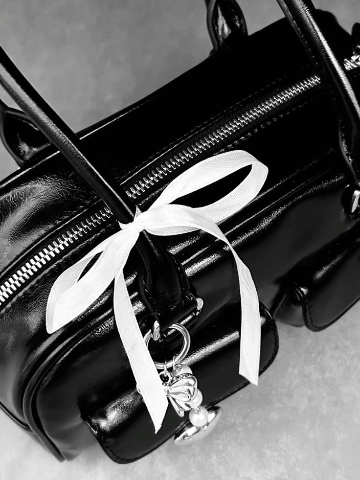 Ribbon bow new Boston shoulder bag