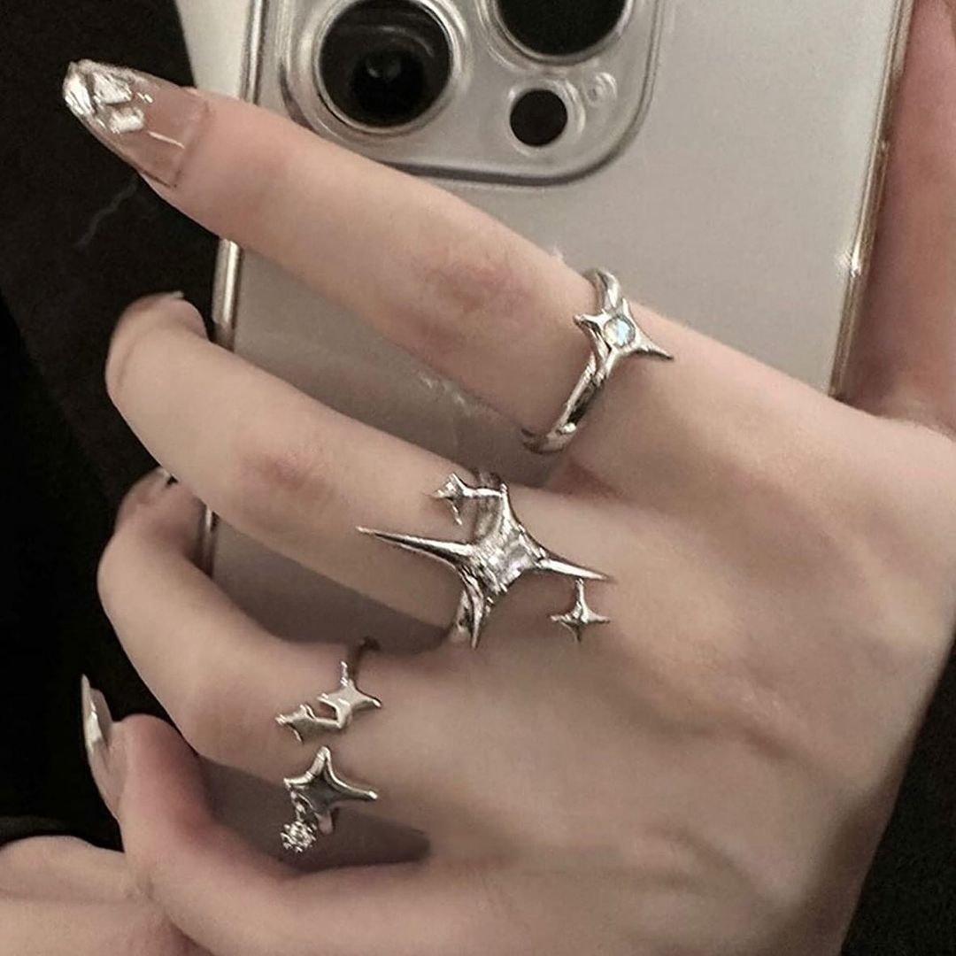 Y2K Stars Ring Set