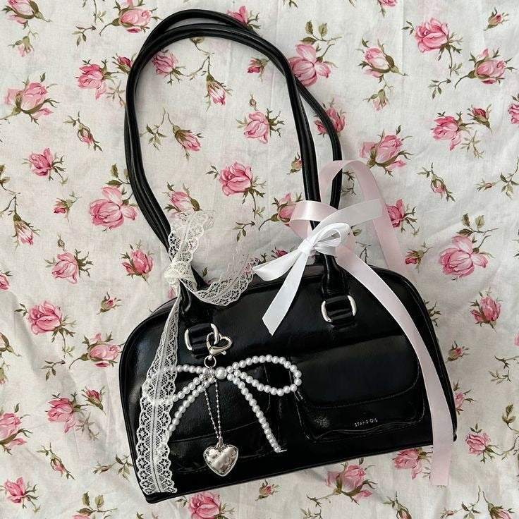 Ribbon bow new Boston shoulder bag
