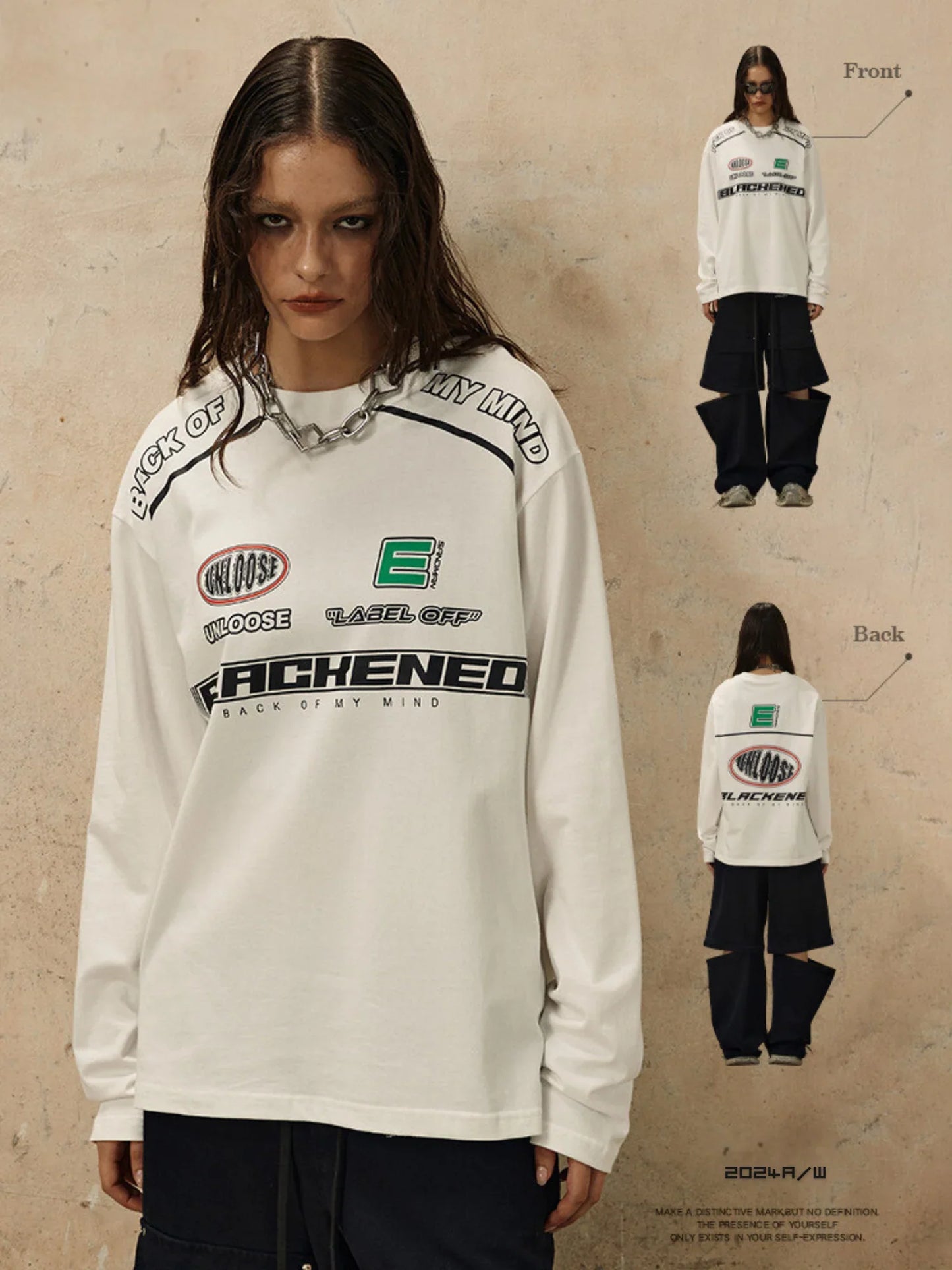 American Fashion Brand Original Same Style Motorcycle Loose Blouse