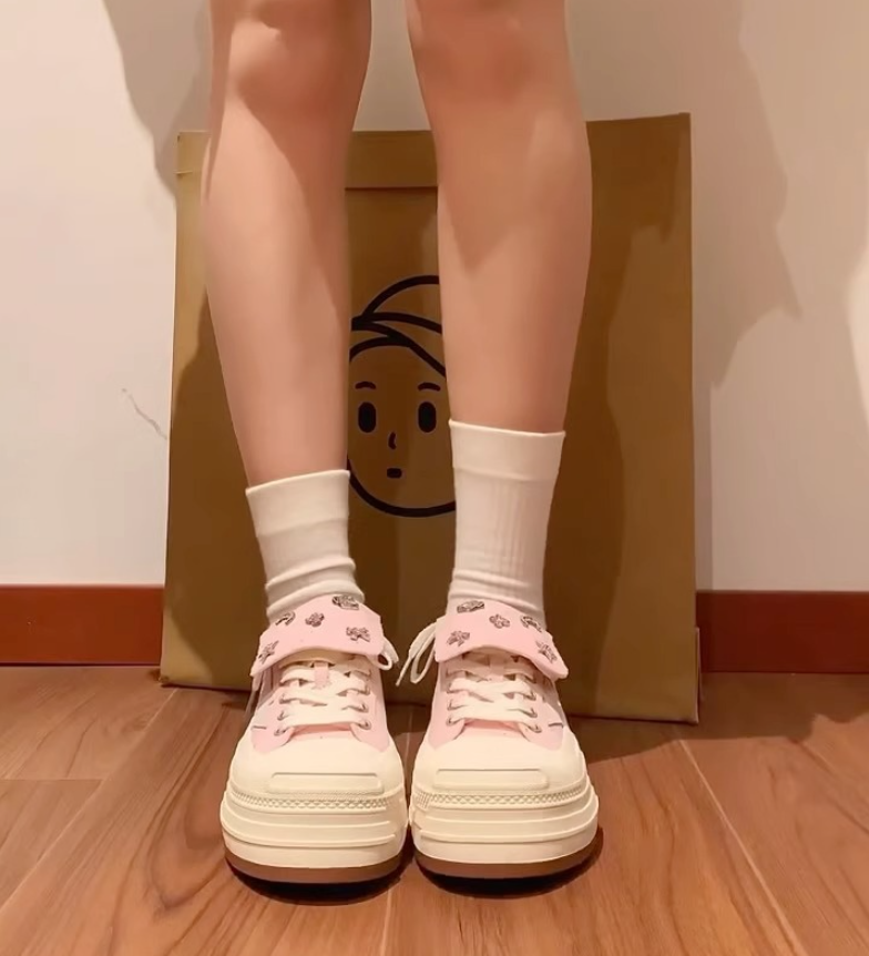 Thick-soled canvas for women low-top autumn and winter new style star shoes
