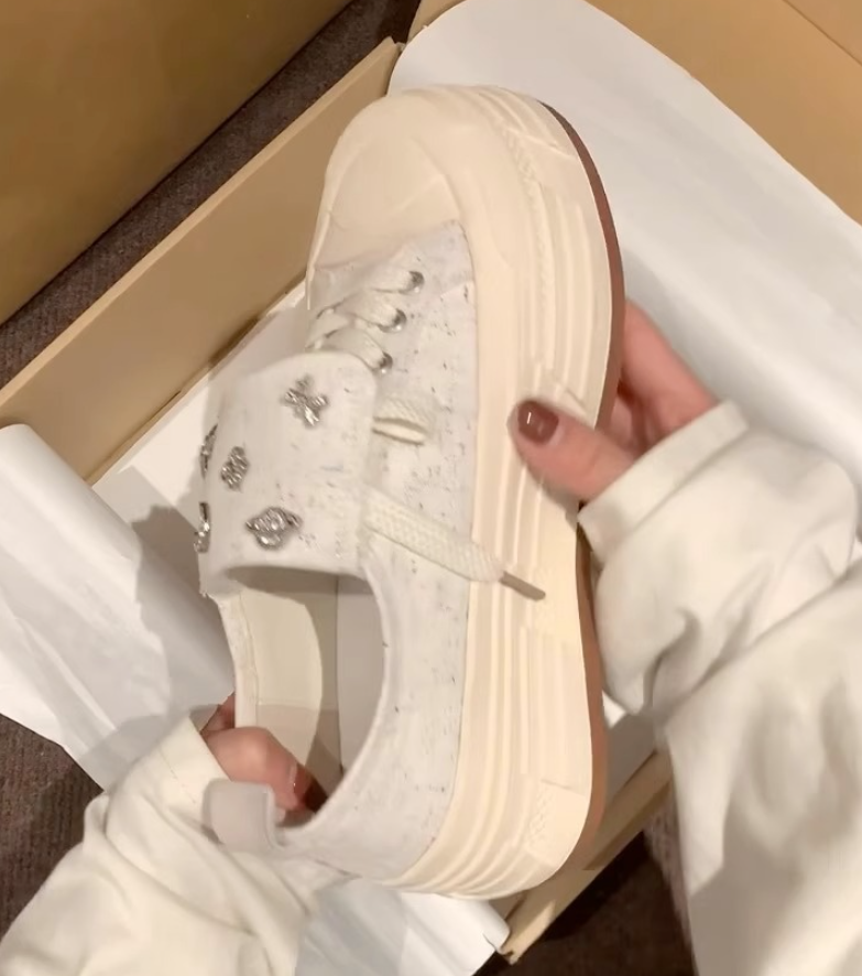 Thick-soled canvas for women low-top autumn and winter new style star shoes