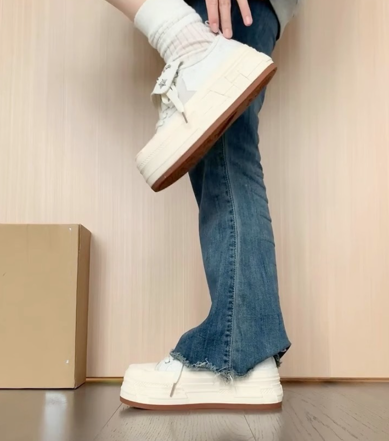 Thick-soled canvas for women low-top autumn and winter new style star shoes