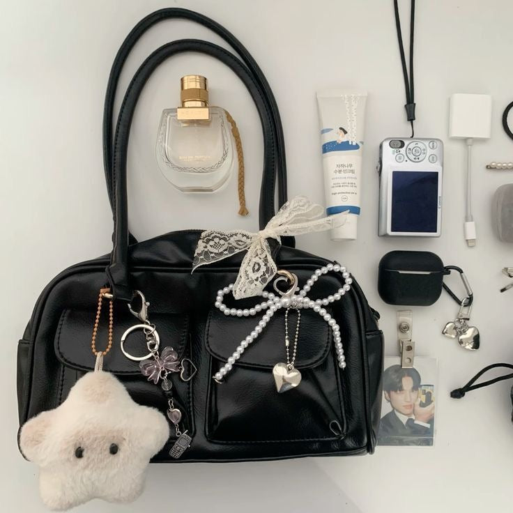 Ribbon bow new Boston shoulder bag