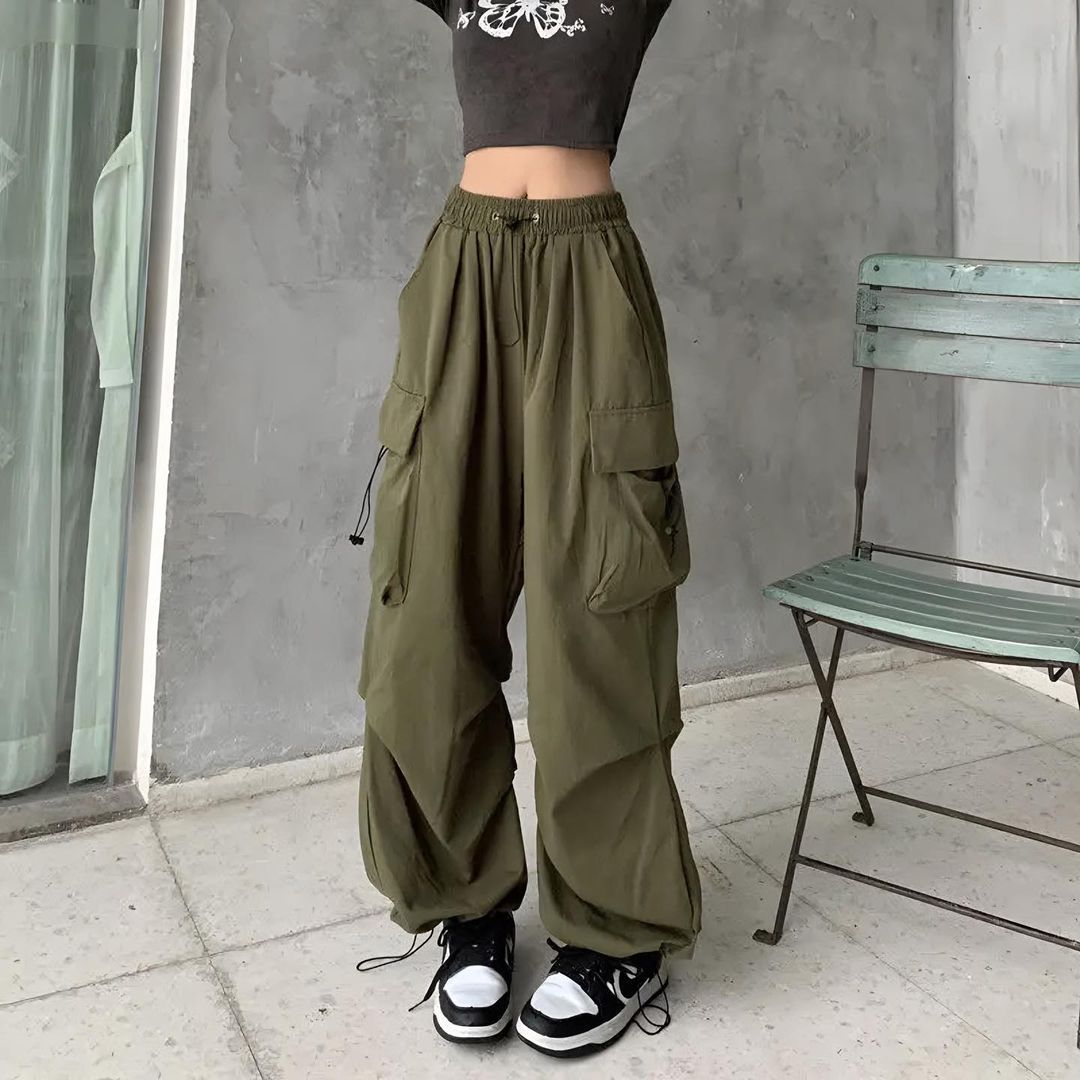 Khaki Extra Loose Cargo Pocket Baggy Trousers