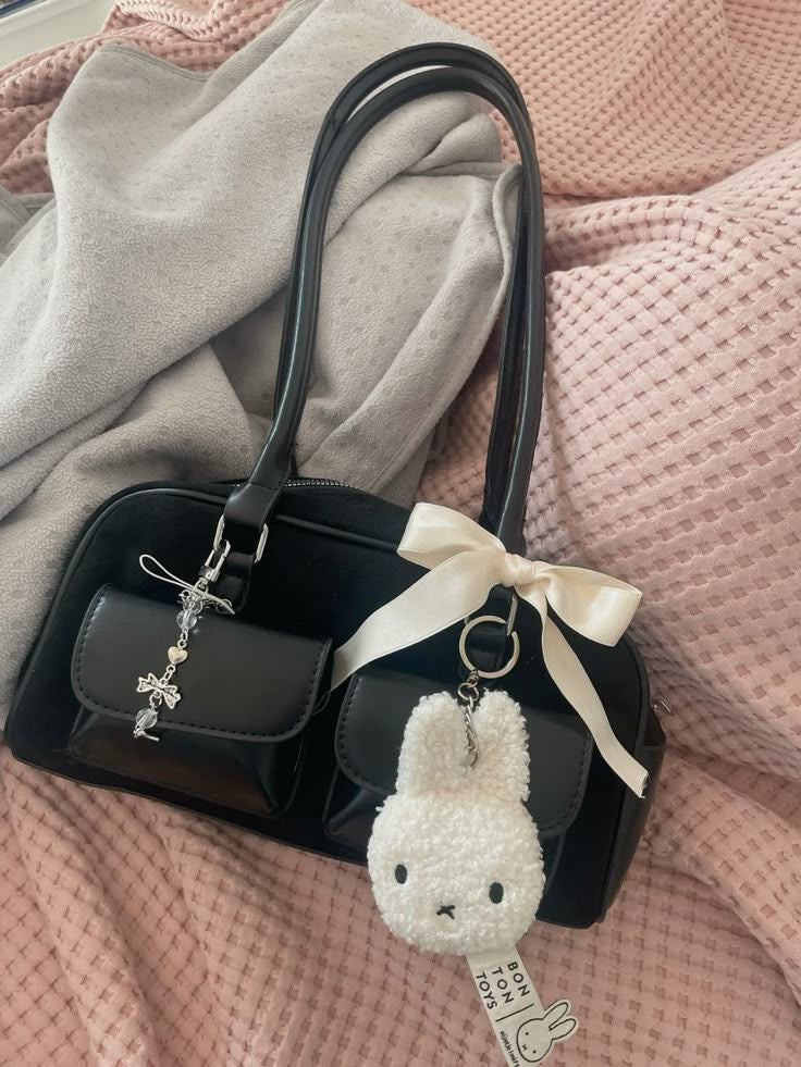 Ribbon bow new Boston shoulder bag