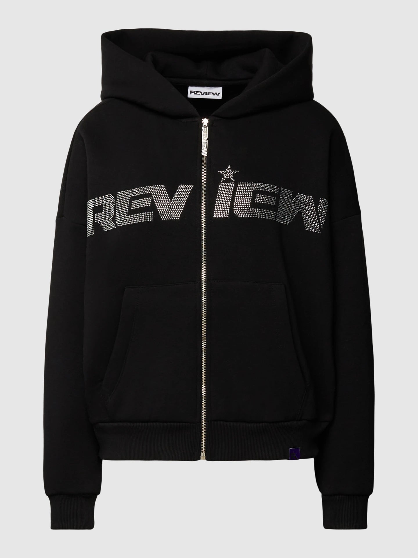 Sweat with logo detail of decorative stones in black