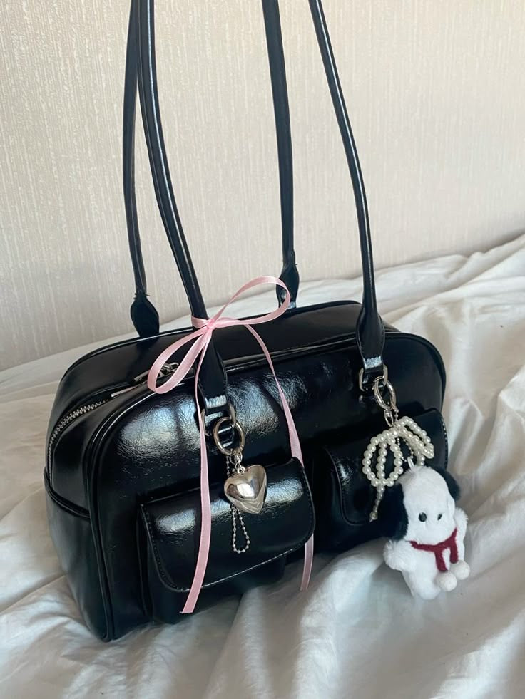 Ribbon bow new Boston shoulder bag
