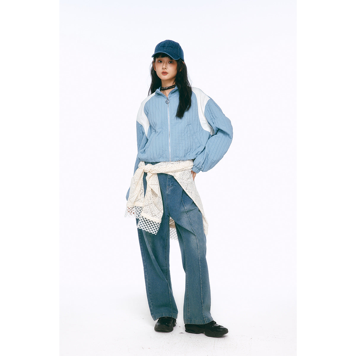 YUU Korean retro hot girl stitching brand jacket