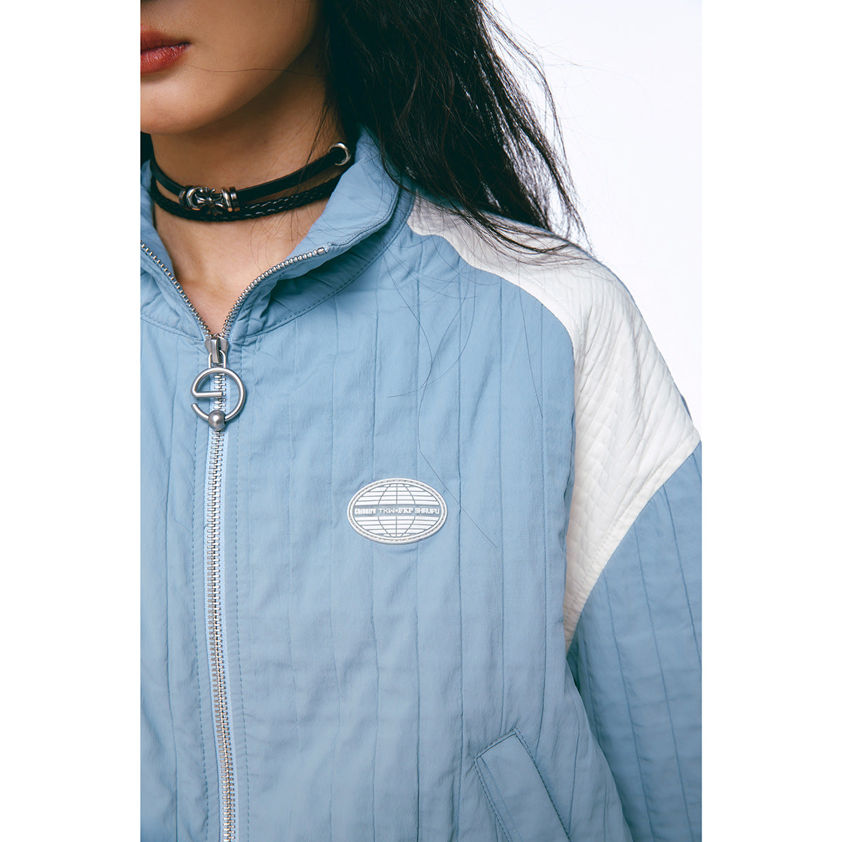 YUU Korean retro hot girl stitching brand jacket