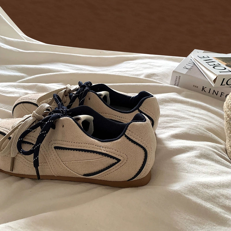 Jinyulu niche ins retro flat-soled German training shoes