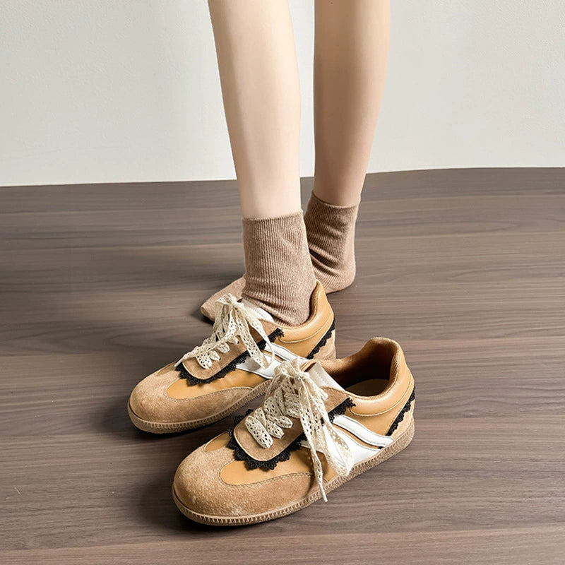 Lace edge inner height-enhancing Dexun shoes