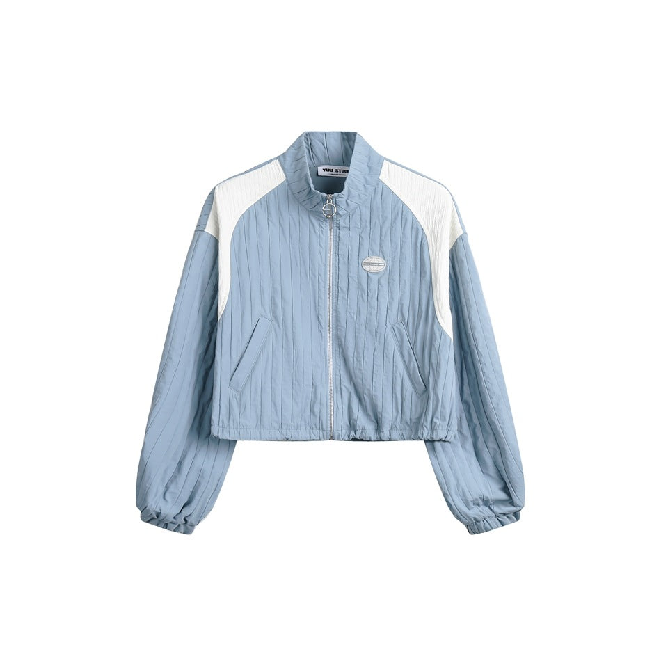 YUU Korean retro hot girl stitching brand jacket