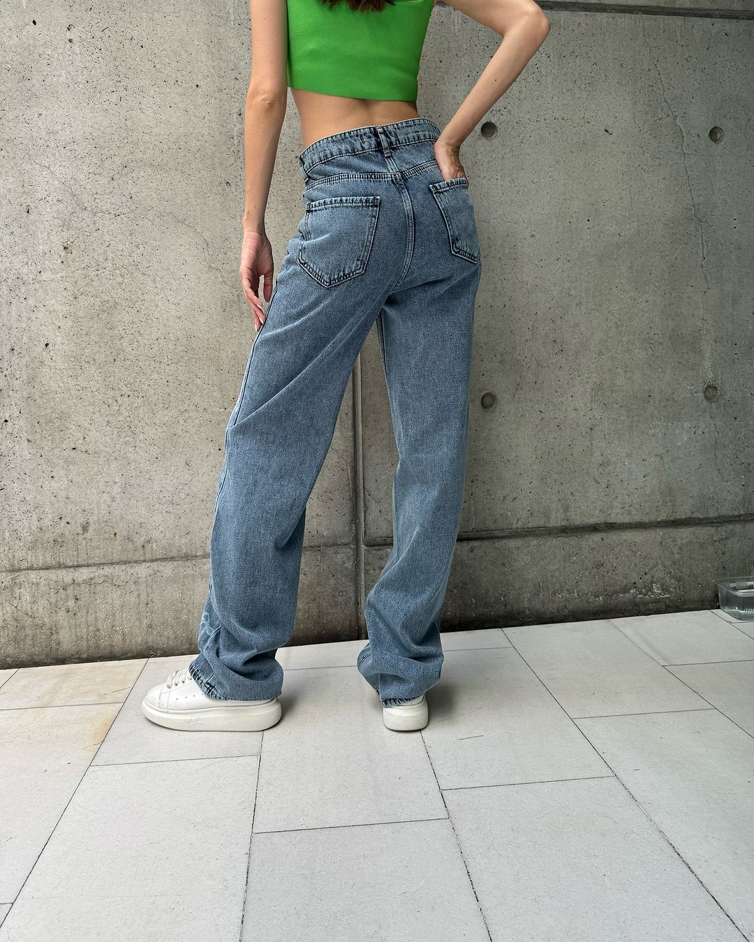 Blue Bow Print Jeans