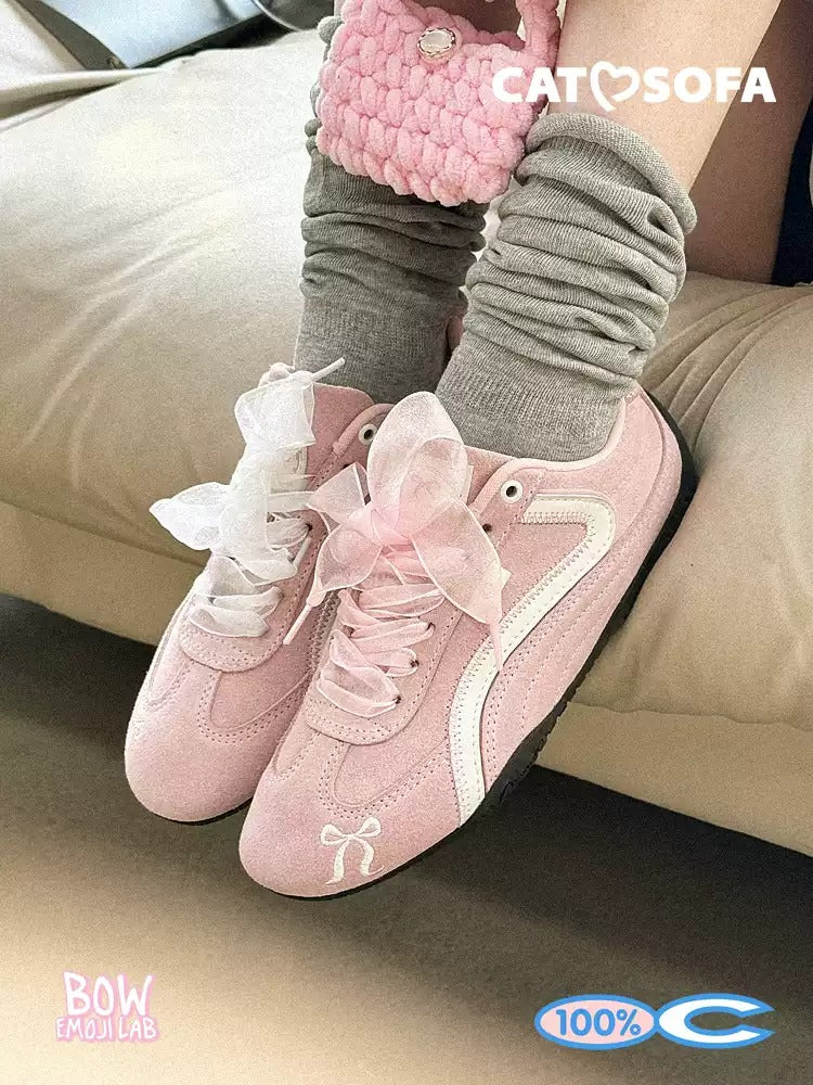 Hot dopamine retro pink shoes for women spring and summer new sneakers sports shoes