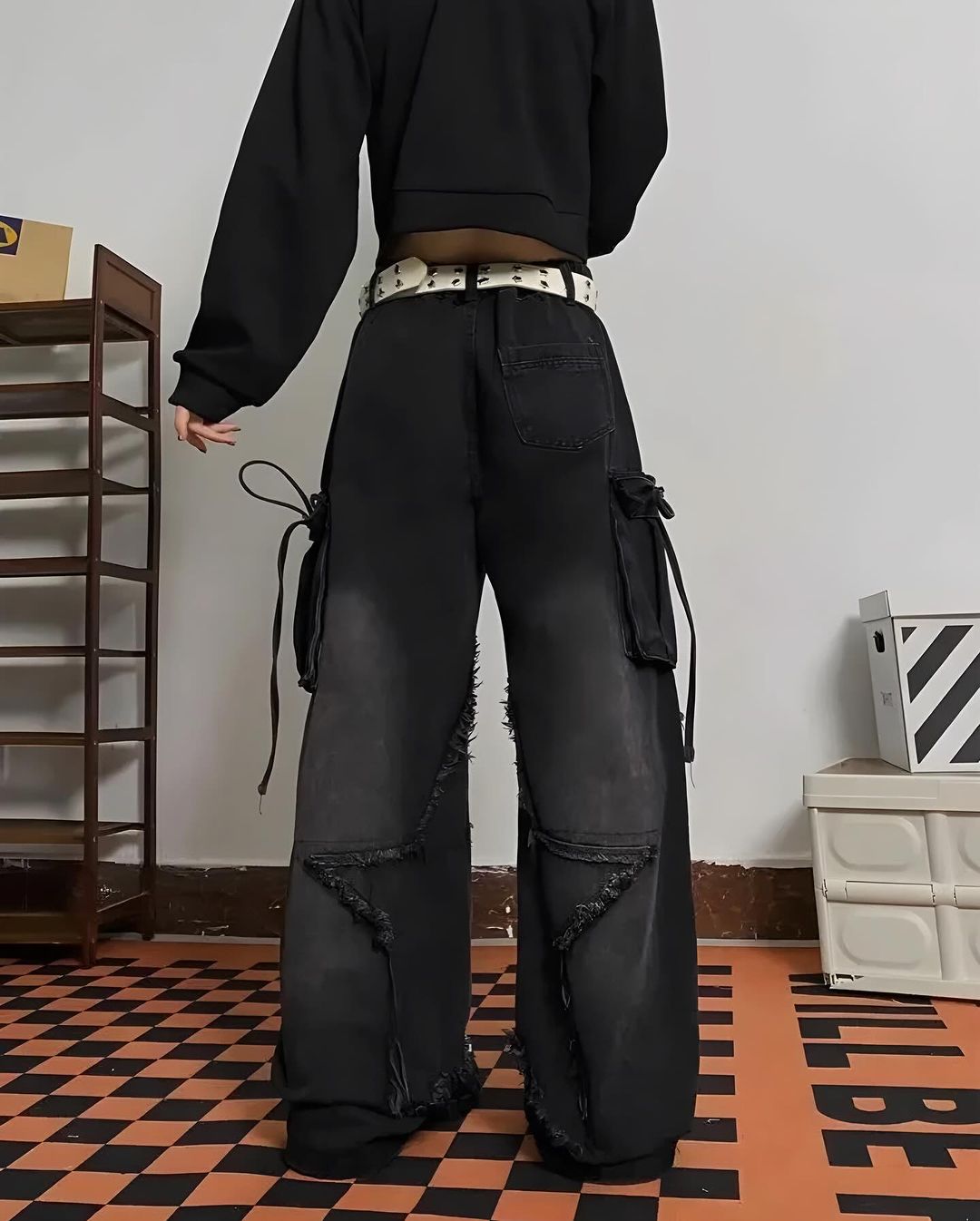 Y2k Cargo Pocket Star Live Jean
