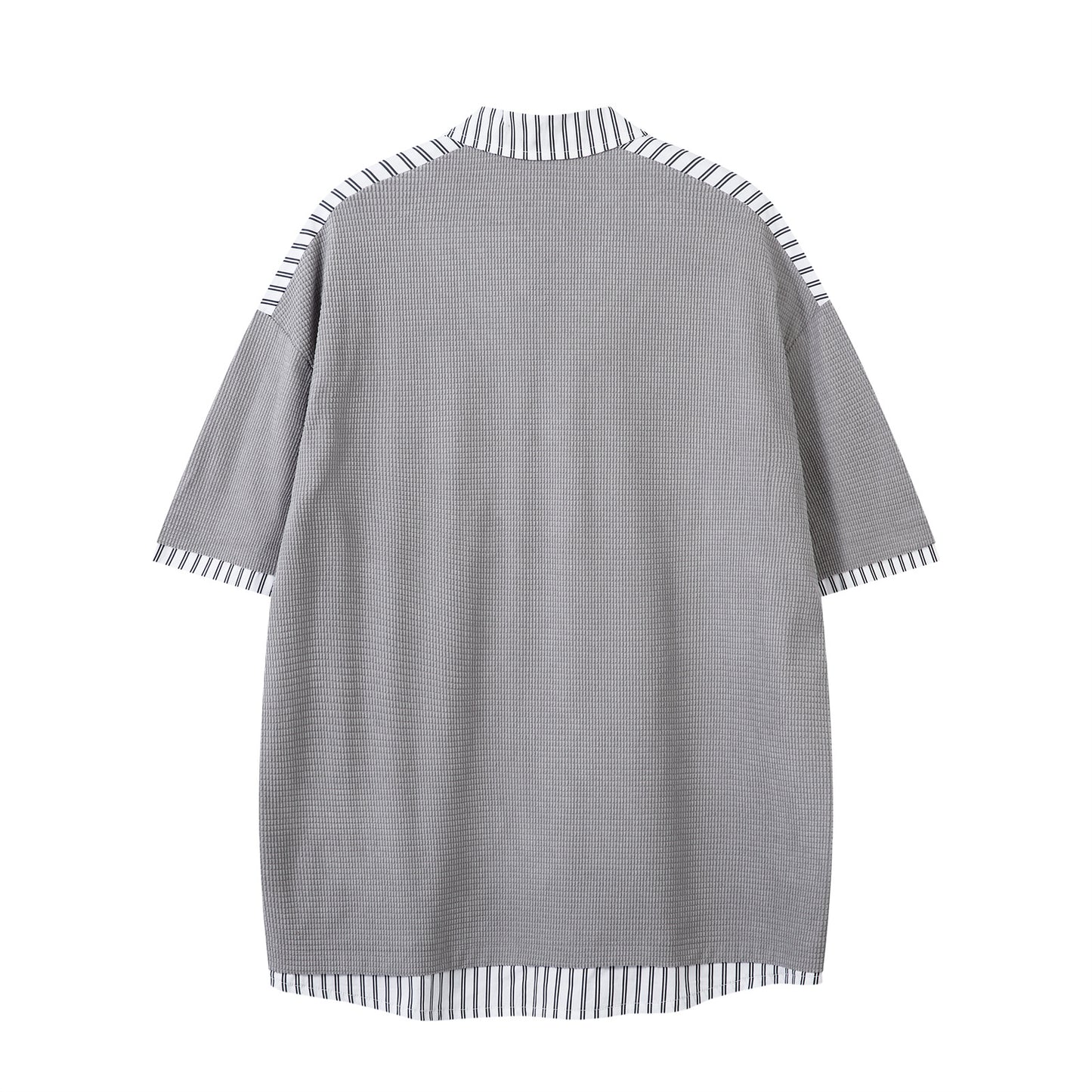 American fashion brand letter embroidery splicing short-sleeved summer loose