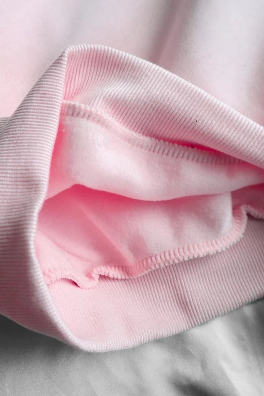 Pink Romantic Long Island 3 Thread Raised Sweatshirt