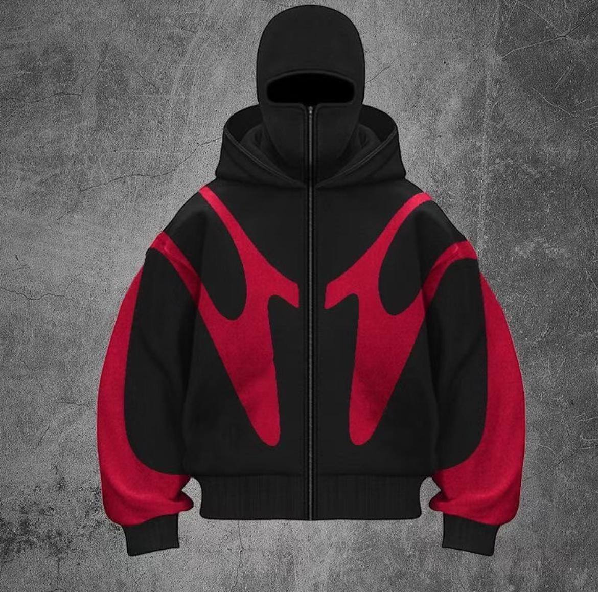 Black And Red Ninja Graphic Hoodie