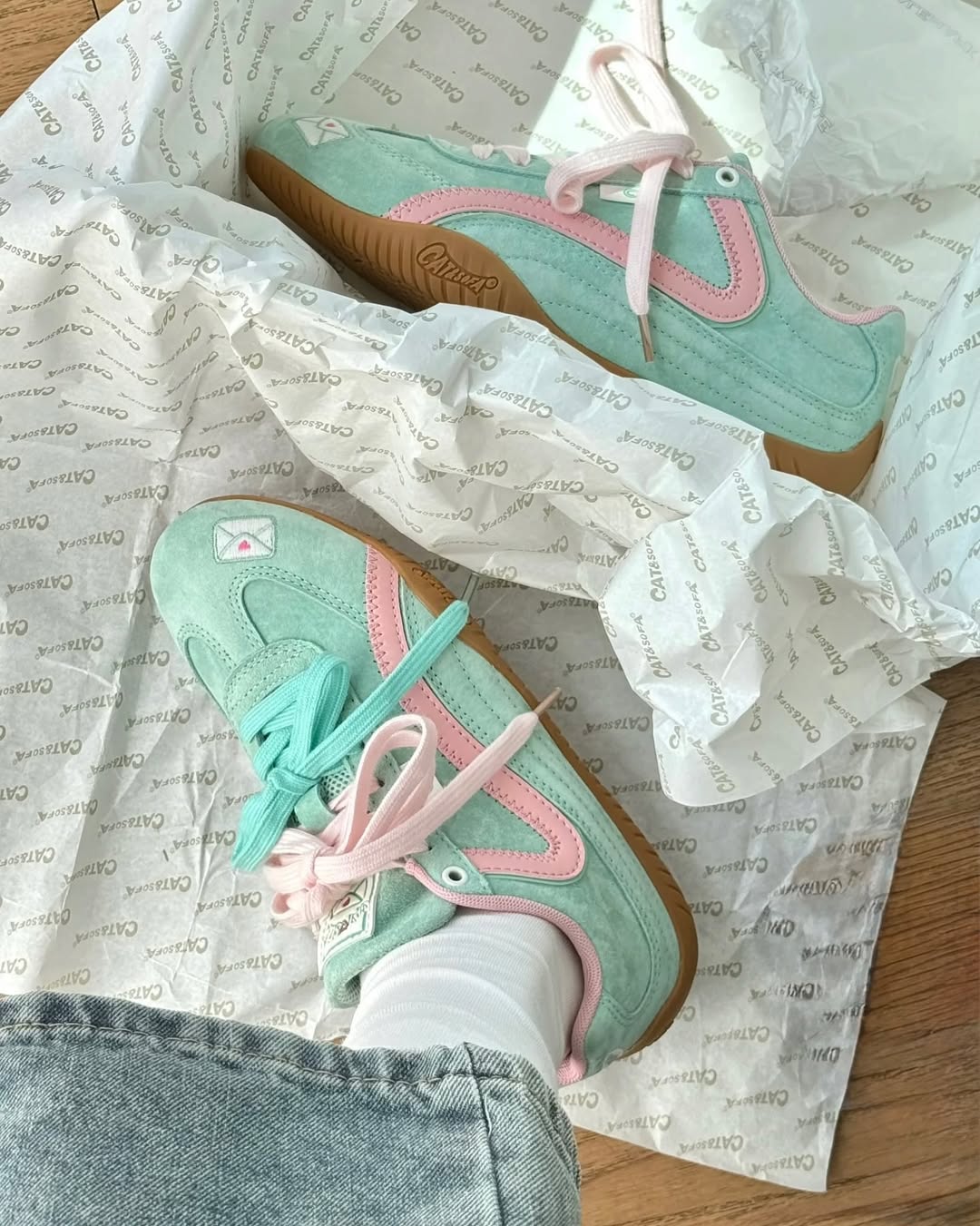 Retro Green Shoes Women All-match Racing Shoes