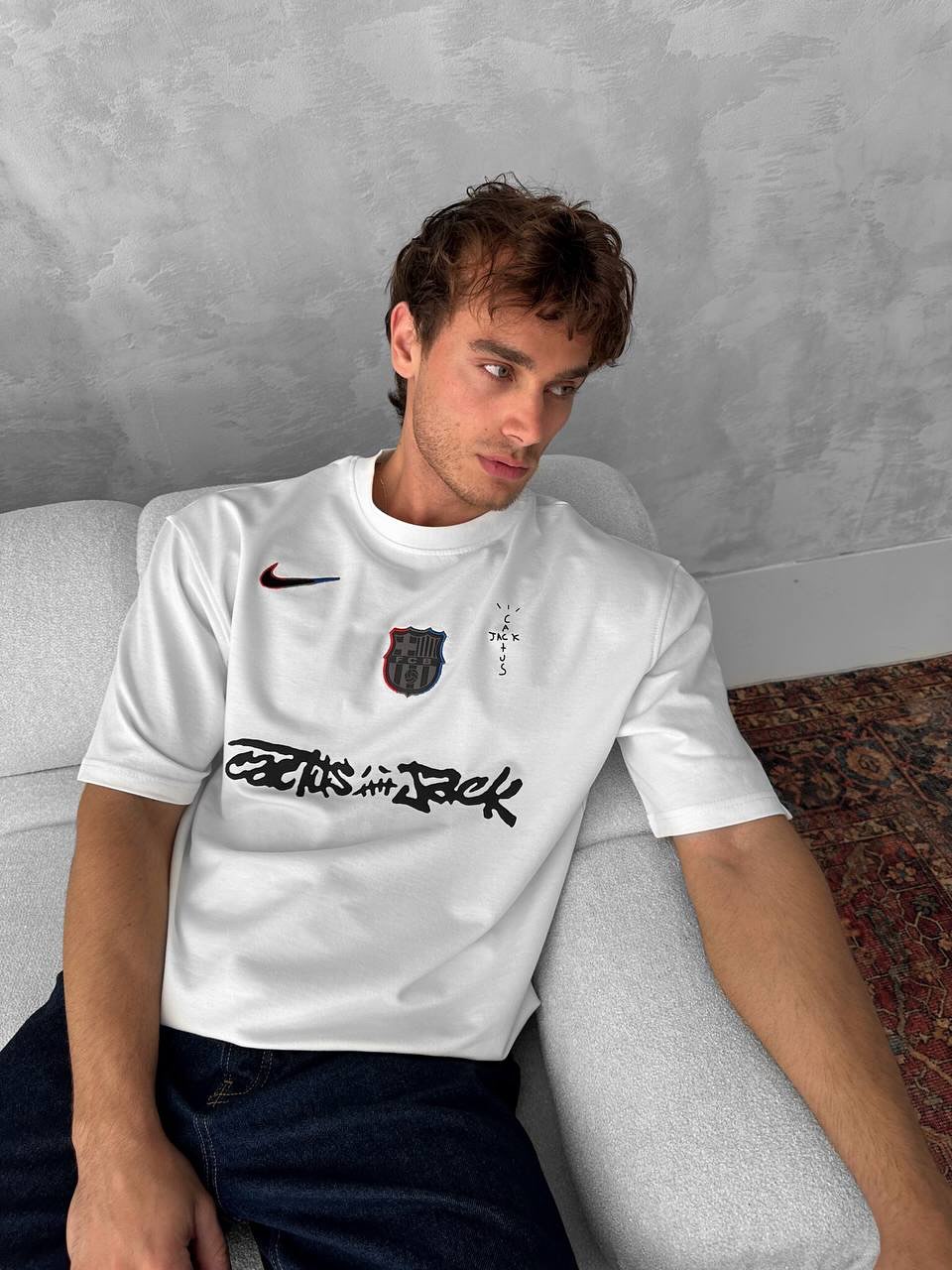 Barcelona White oversized T-shirt