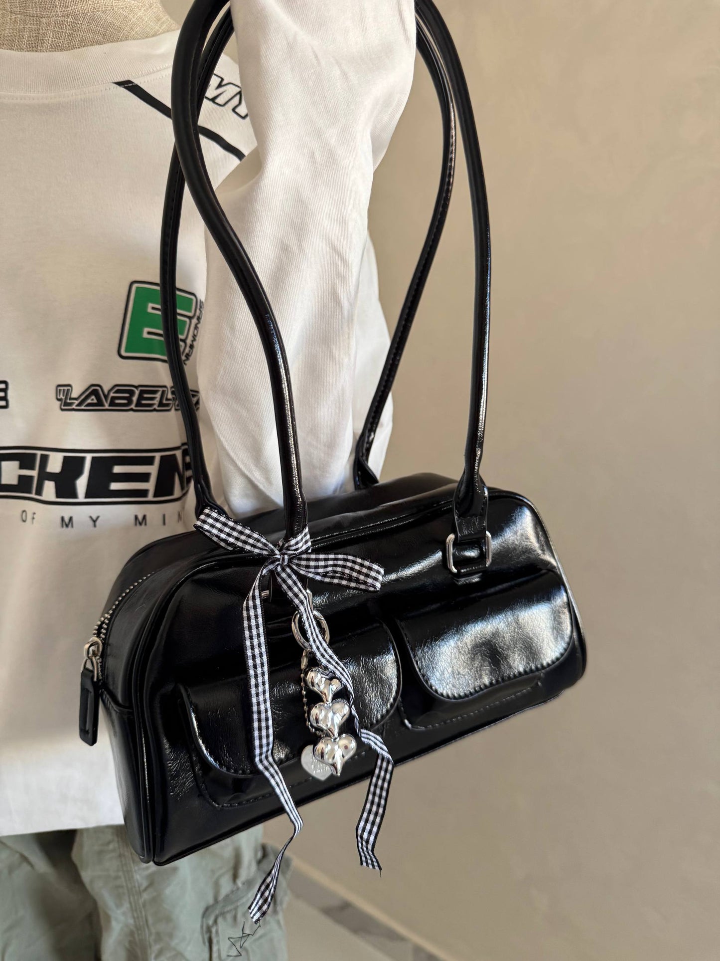 Ribbon bow new Boston shoulder bag