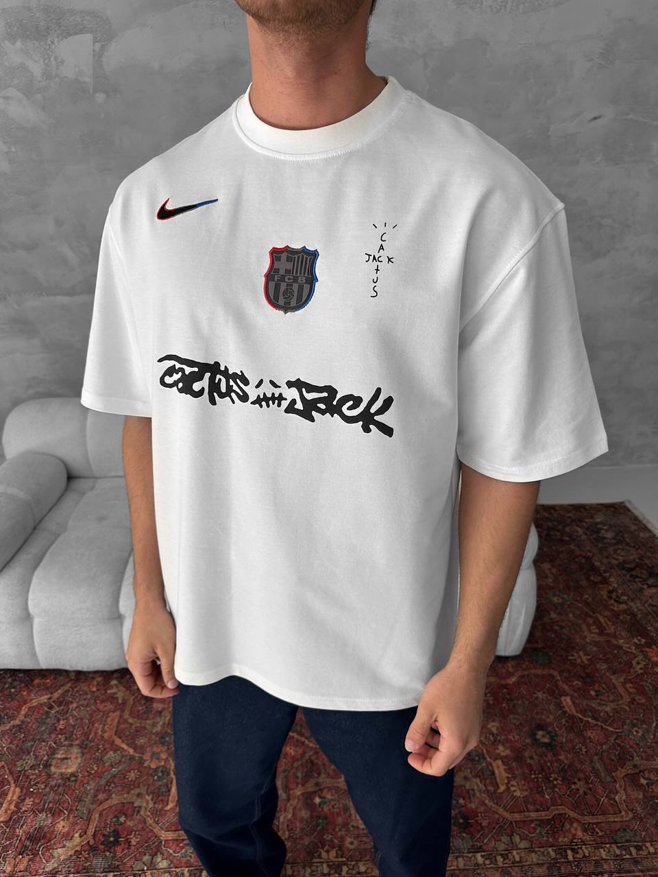 Barcelona White oversized T-shirt