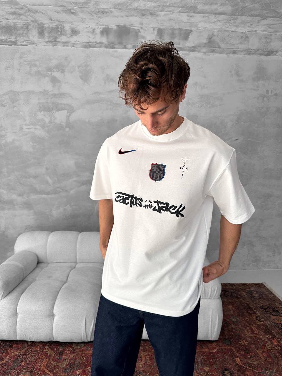 Barcelona White oversized T-shirt