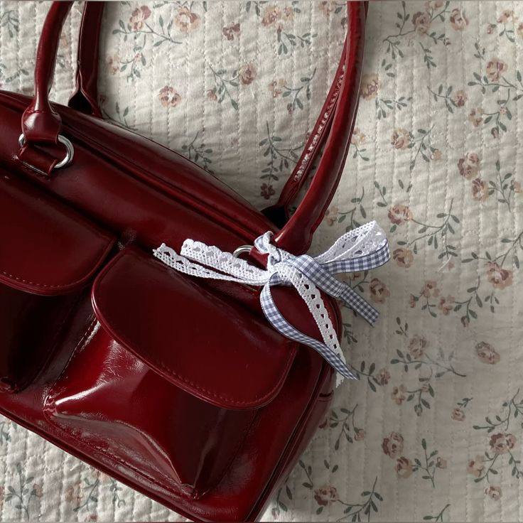 Ribbon bow new Boston shoulder bag