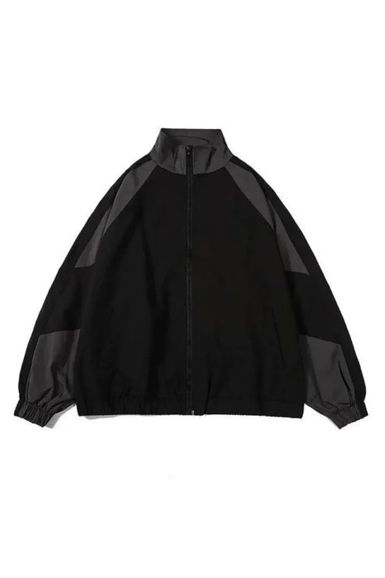 Black Smoked Vintage Parachute Jacket