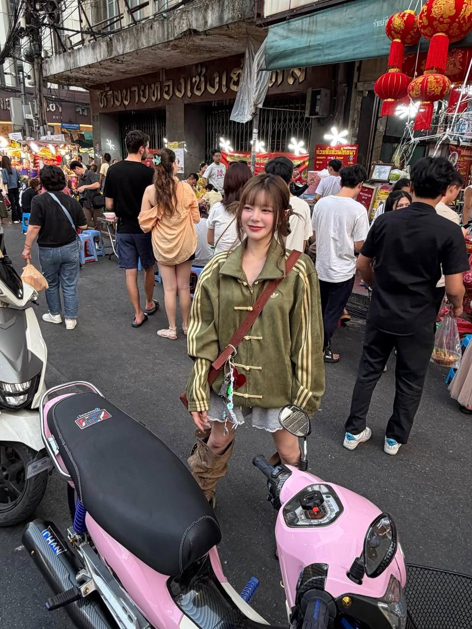 Army green Suede Tang-Style Jacket