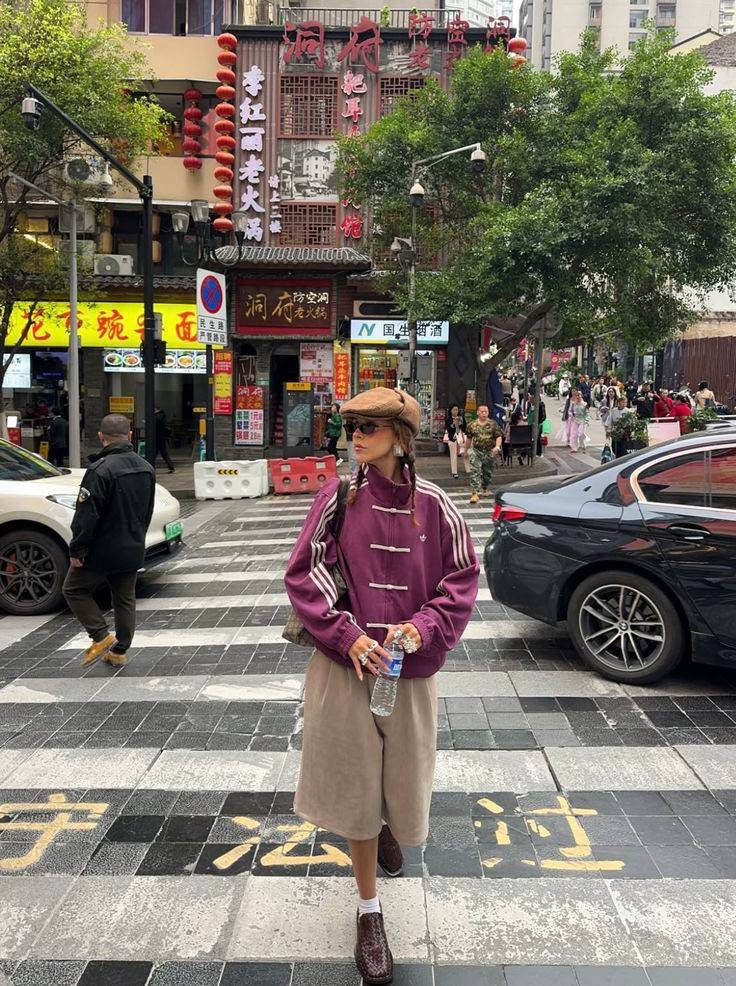 Deep purple Suede Tang-Style Jacket