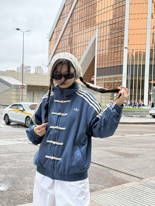 Navy Suede Tang-Style Jacket