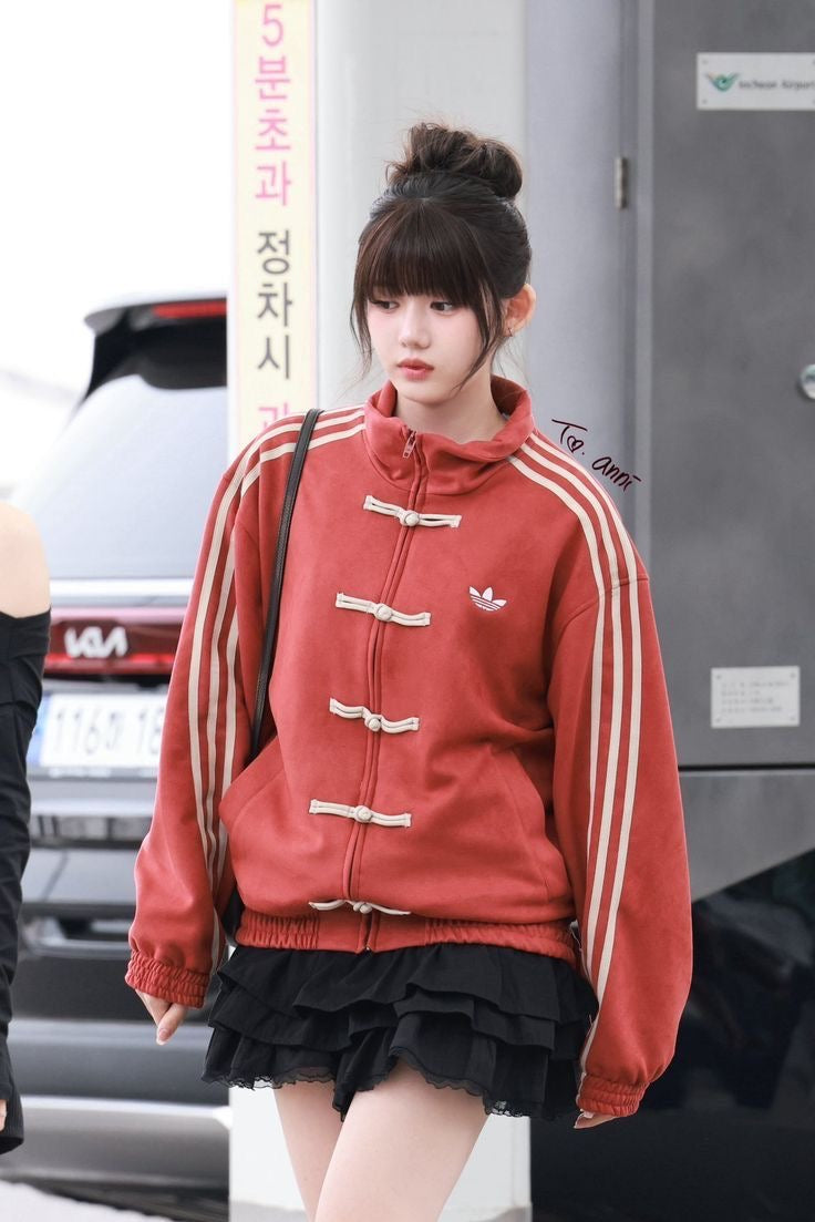 Red Suede Tang-Style Jacket