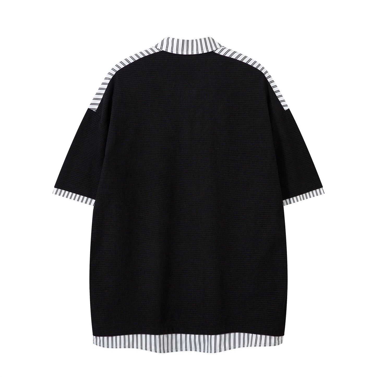 American fashion brand letter embroidery splicing short-sleeved summer loose