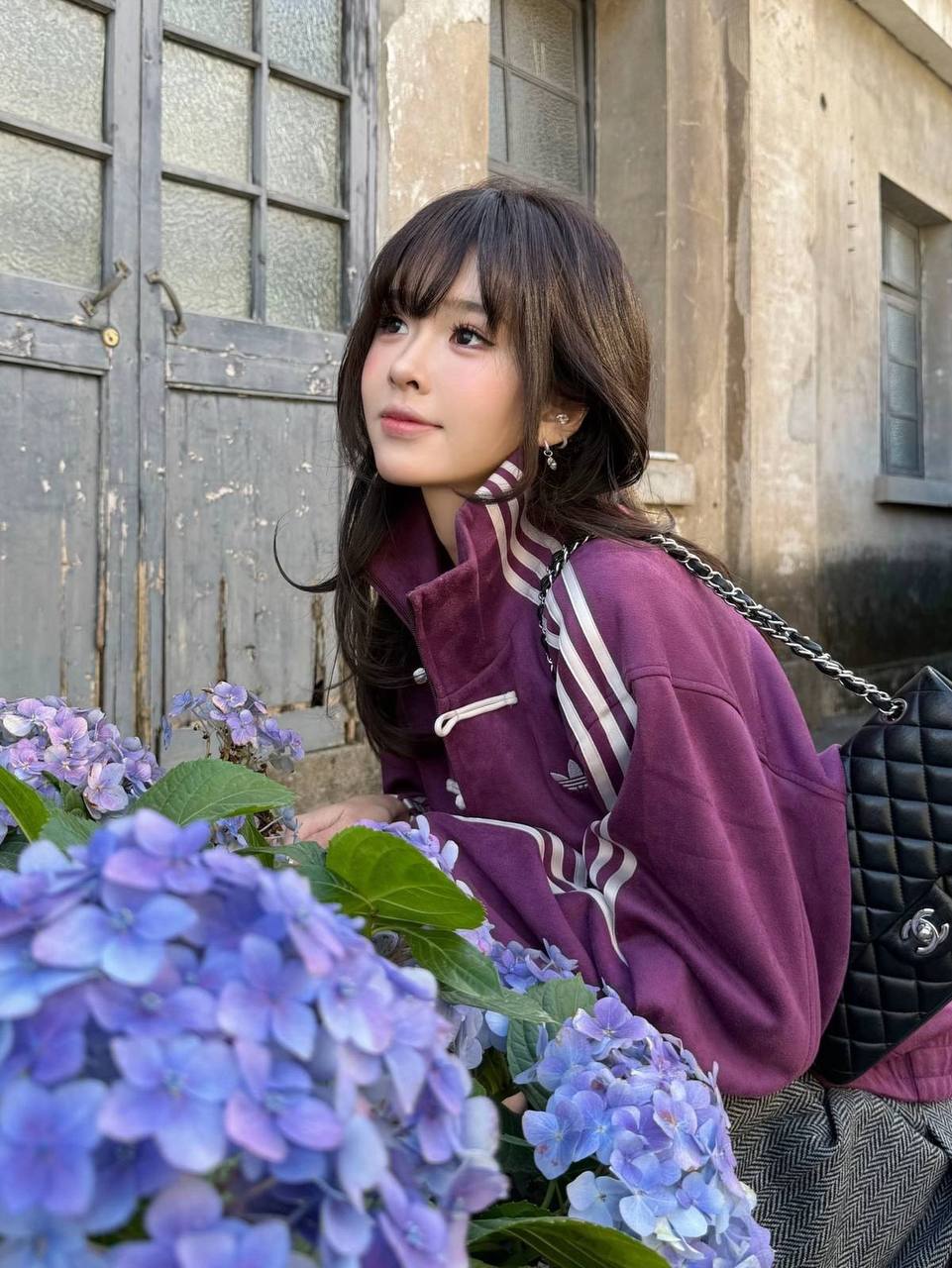 Deep purple Suede Tang-Style Jacket