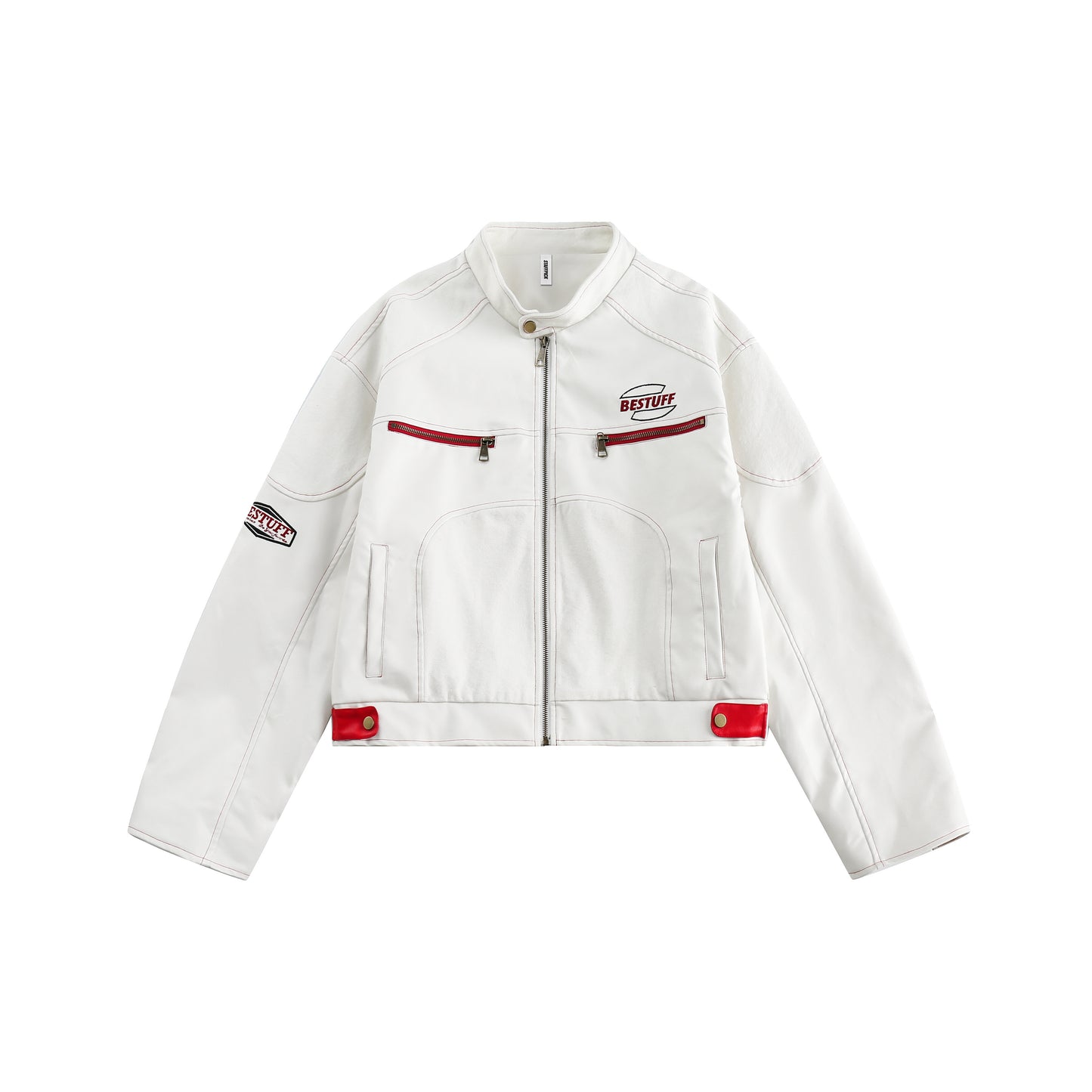 American-style high-street PU leather motorcycle jacket for women