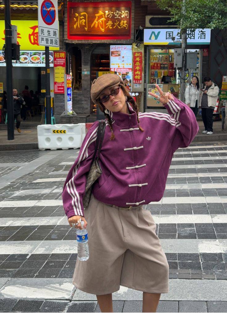 Deep purple Suede Tang-Style Jacket