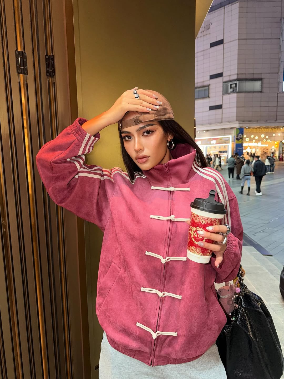 Red Suede Tang-Style Jacket