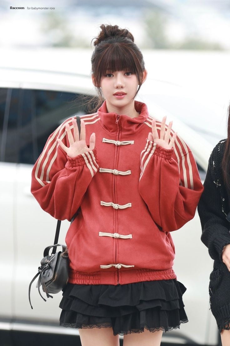 Red Suede Tang-Style Jacket