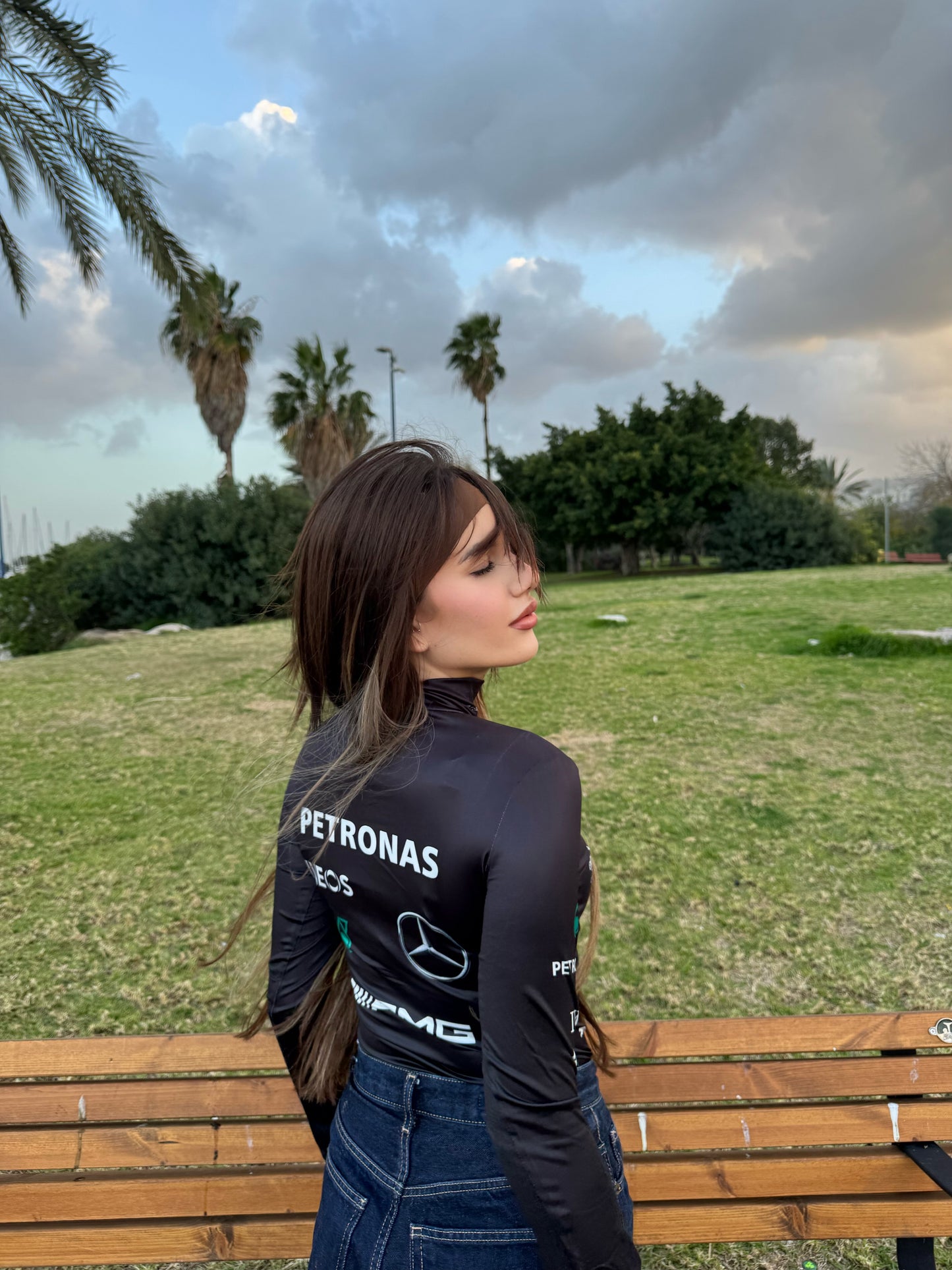 High Collar Mercedes Bodysuit