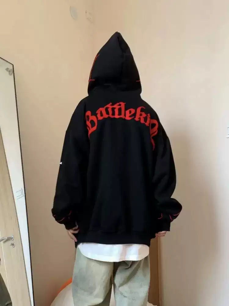 BLACK Y2k Spider Hoodie