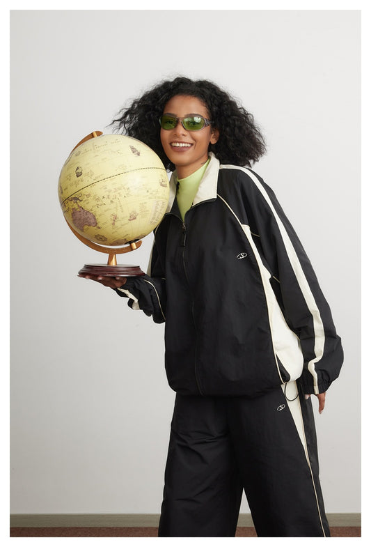 American casual retro sports jacket stand collar jacket