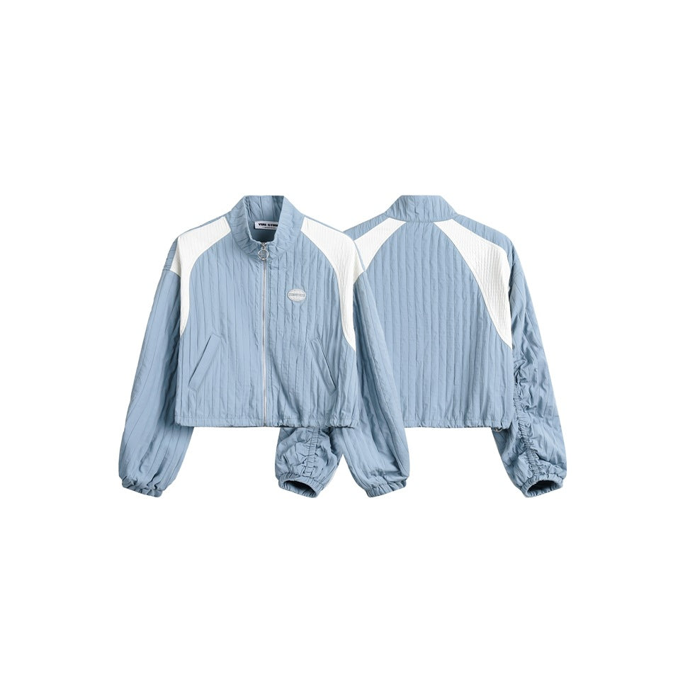 YUU Korean retro hot girl stitching  brand jacket