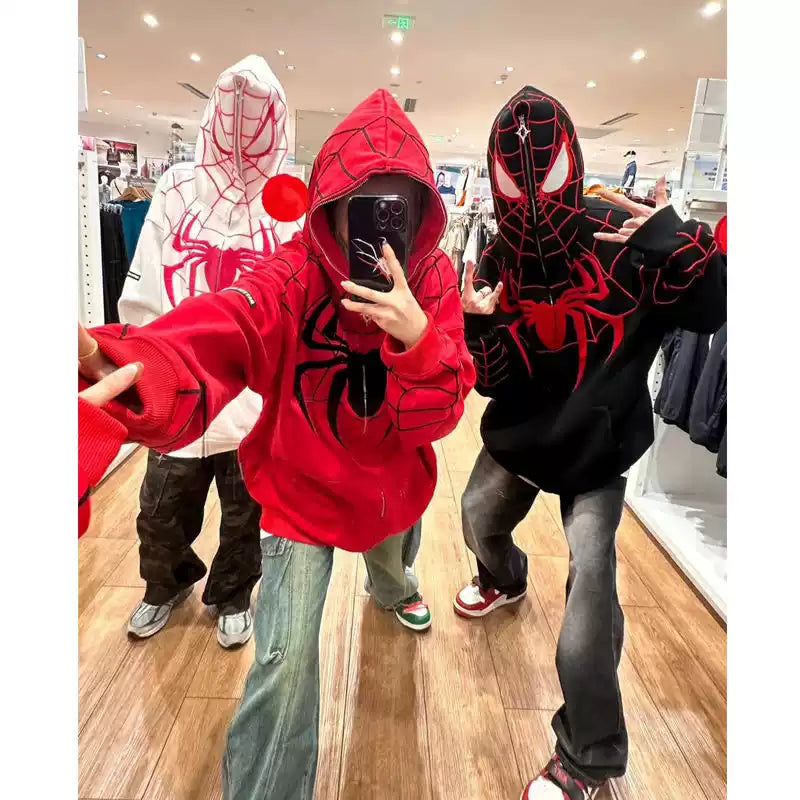 RED Y2k Spider Hoodie