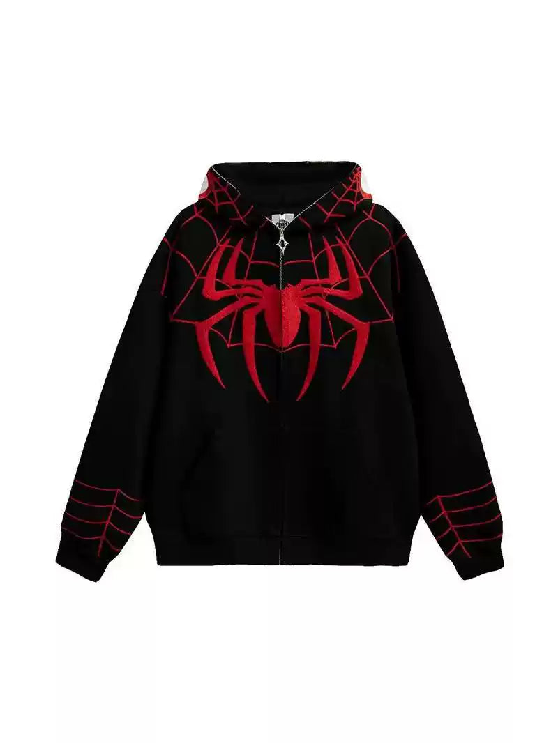 BLACK Y2k Spider Hoodie