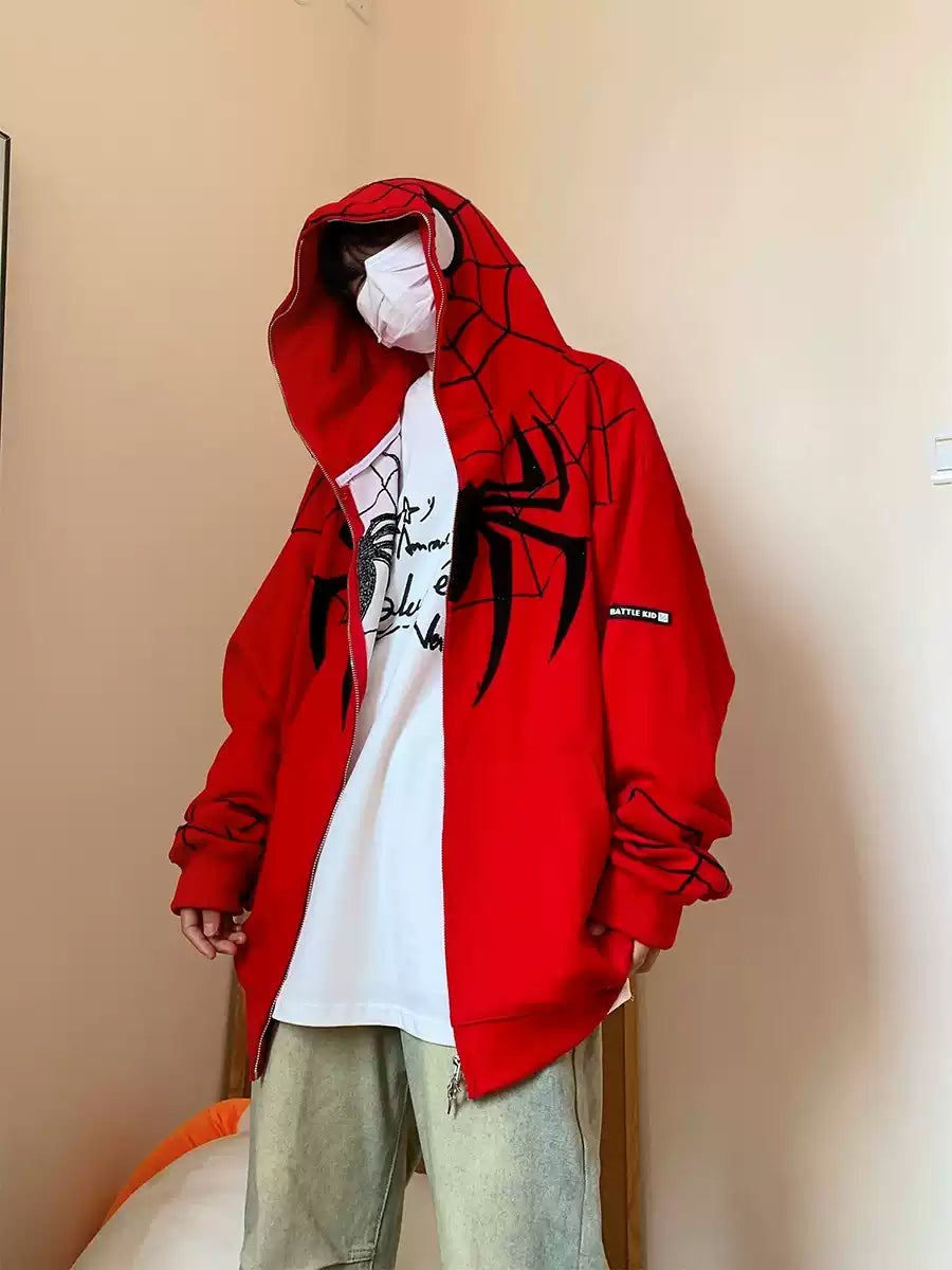 RED Y2k Spider Hoodie
