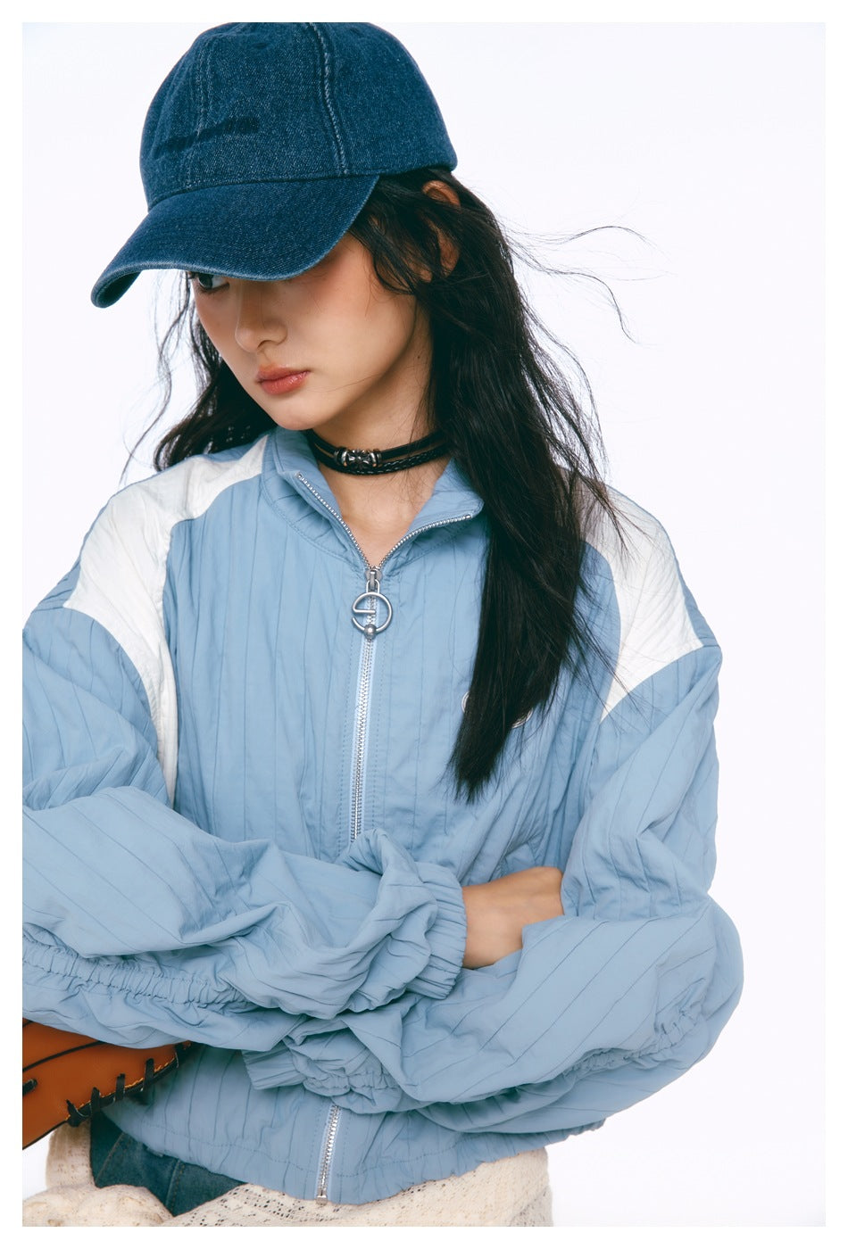 YUU Korean retro hot girl stitching  brand jacket