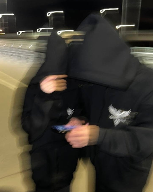 Ninja Double Neckline Cotton Hip Hop Hoodie