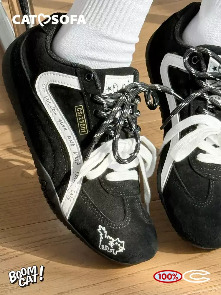 Cat and Sofa Fried Cat Black Thin-soled Racing Shoes